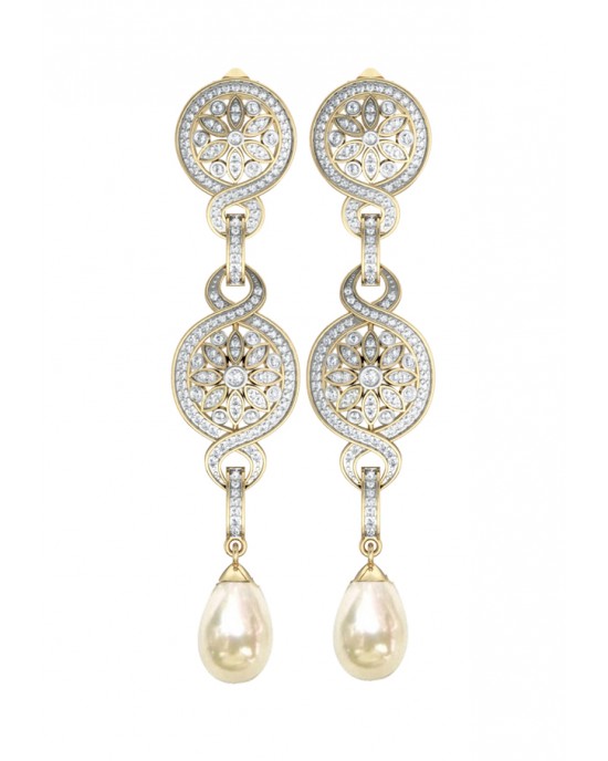 Long Delicate diamond Earrings