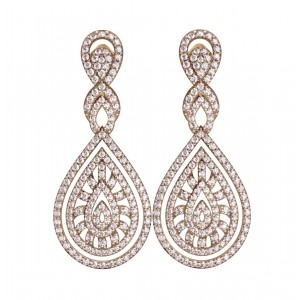 Long Diamond Wedding Earrings