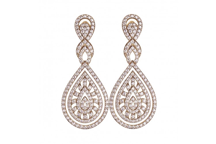 Triangular Diamond Drop Earrings