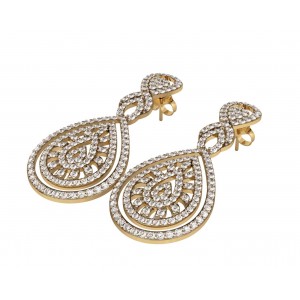 Long Diamond Wedding Earrings