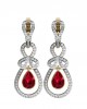 Modish Ruby & Diamond Earrings