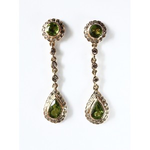 Peridot & Diamond Earring