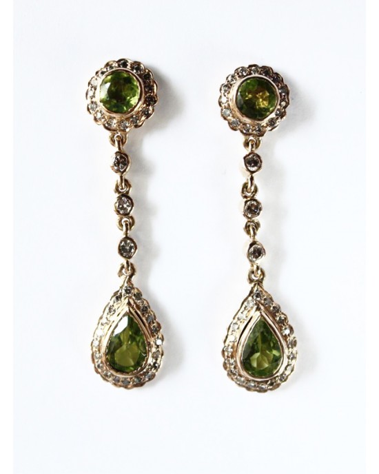 Peridot & Diamond Earring