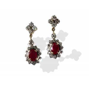 Ruby & Diamond Earring in 14k