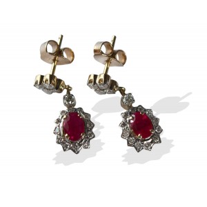 Ruby & Diamond Earring in 14k