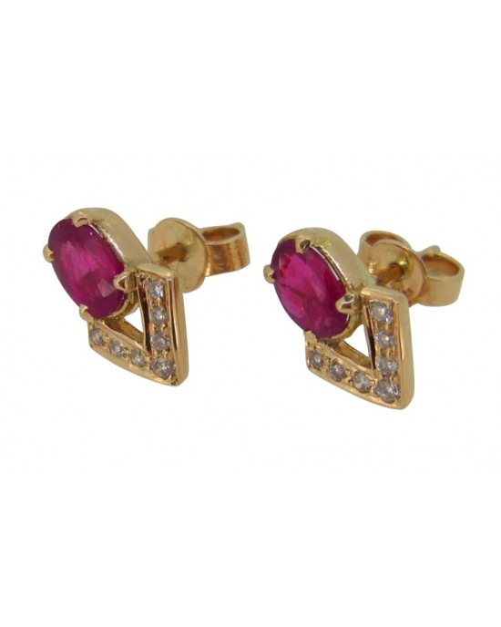 Ruby & Diamond Earring in Gold