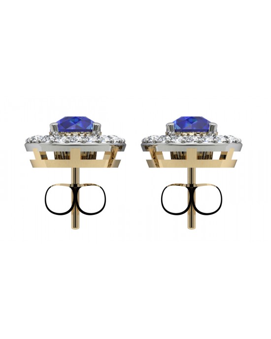 Sapphire & Diamond Cluster Earring