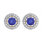 Sapphire & Diamond Cluster Earring