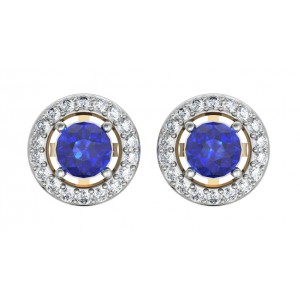 Sapphire & Diamond Cluster Earring