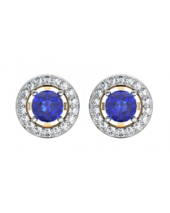 Sapphire & Diamond Cluster Earring