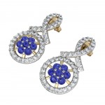 Sapphire & diamond ear studs