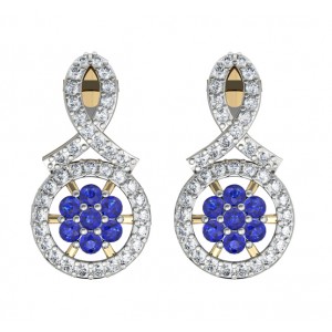 Sapphire & diamond ear studs