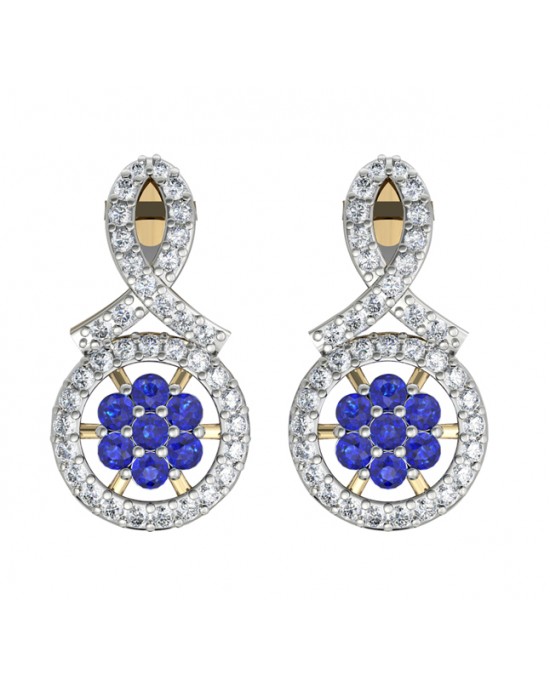 Sapphire & diamond ear studs