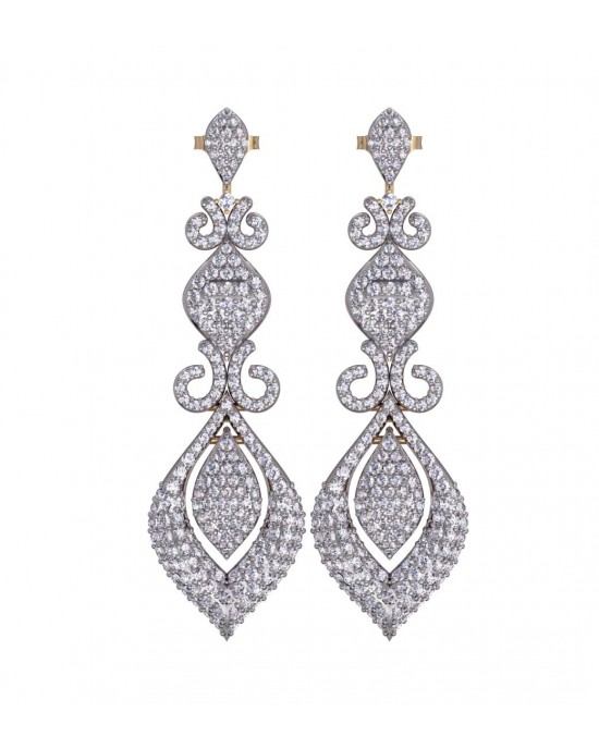 Scintillating Diamond Dangle Earrings