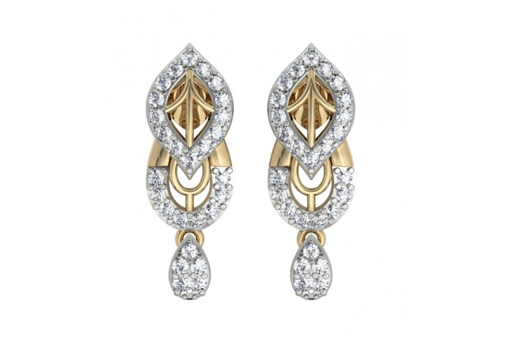 Simple Diamond Earrings Online In India At Best Price Jewelslane Simple Diamond Earrings
