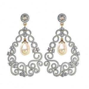 Simply Gorgeous Pearl & Diamond Earrings