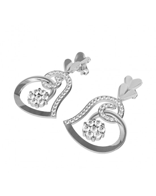 Valentine Diamond Heart Danglers