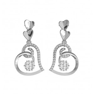 Valentine Diamond Heart Danglers