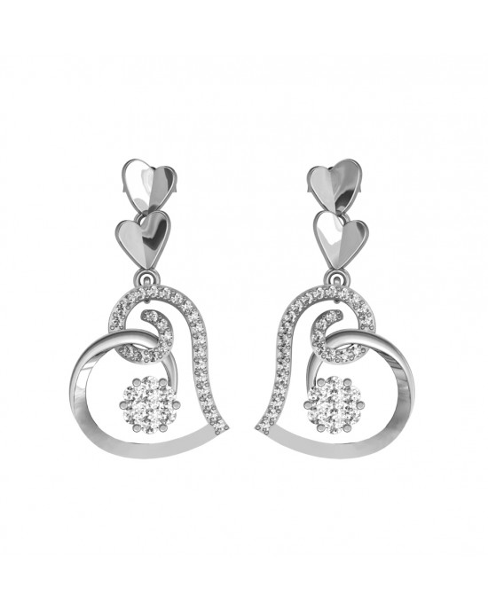 Valentine Diamond Heart Danglers