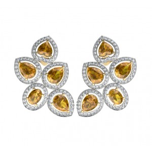 Yellow Sapphire & Diamond Earrings