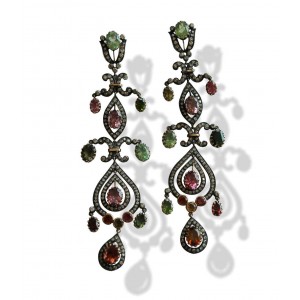 Chandelier Earrings with Tourmaline