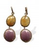 Yellow & Pink Sapphire & Diamond Earrings