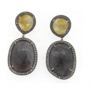 Multi Sapphire Victorian Earring 