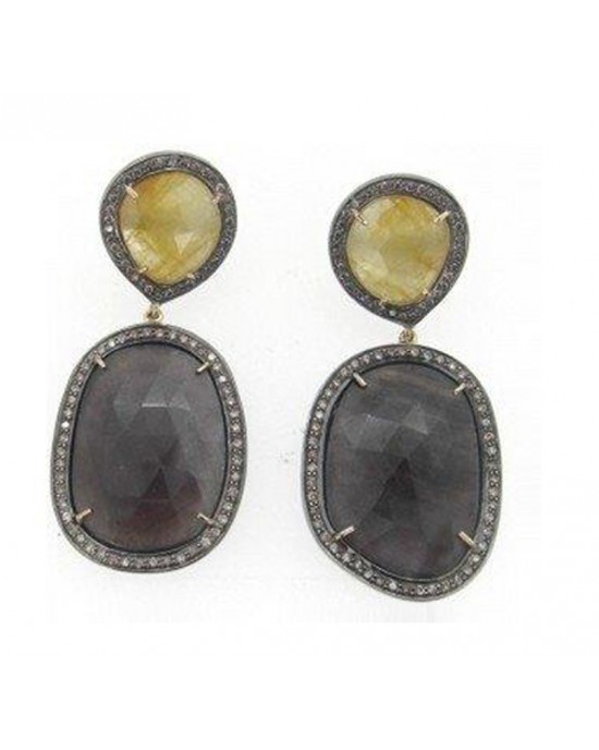 Multi Sapphire Victorian Earring 