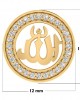 Allah 12mm charm in hallmarked Gold with round brilliant diamonds