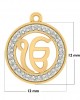Ik onkar 12mm charm in hallmarked Gold with round brilliant diamonds