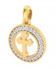 Cross 12mm charm in hallmarked Gold with round brilliant diamonds