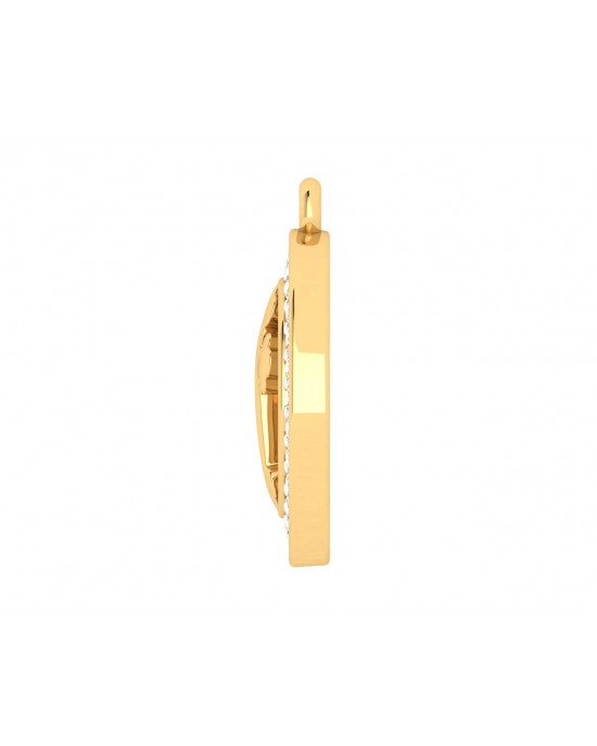 Cross 12mm charm in hallmarked Gold with round brilliant diamonds