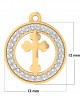 Cross 12mm charm in hallmarked Gold with round brilliant diamonds