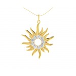 Auspicious sun pendant in gold & diamonds