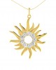 Auspicious sun pendant in gold & diamonds