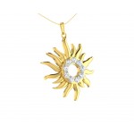 Auspicious sun pendant in gold & diamonds
