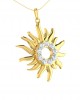 Auspicious sun pendant in gold & diamonds