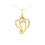 Delicate Ganesh Pendant in gold with diamonds   