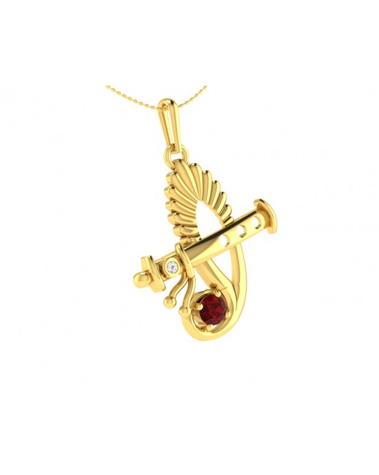 Sri Krishna Ethereal Gold pendant with diamonds