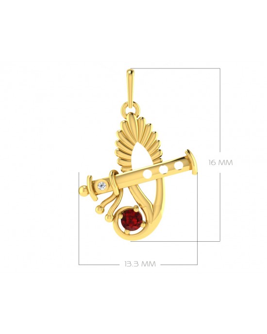 Sri Krishna Ethereal Gold pendant with diamonds