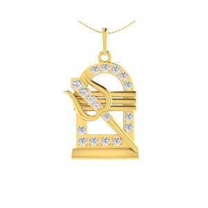 Shiv Trishul & Lingam Pendant with Diamond