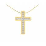 Diamond Cross pendant in gold