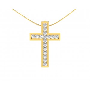 Diamond Cross pendant in gold