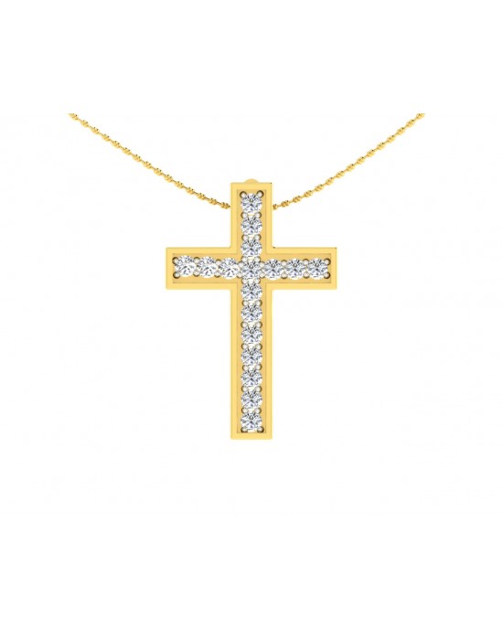 Diamond Cross pendant in gold