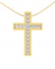 Diamond Cross pendant in gold