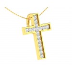 Diamond Cross pendant in gold
