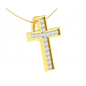 Diamond Cross pendant in gold