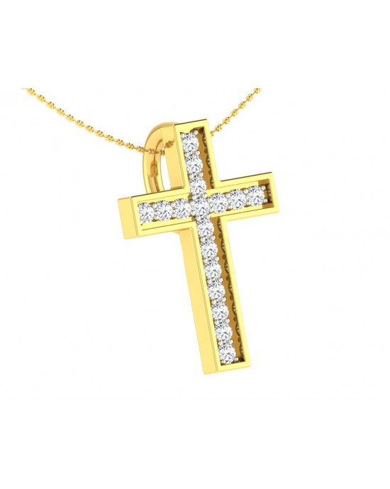 Diamond Cross pendant in gold