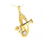 Sri Krishna Gold pendant with diamonds   