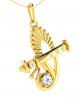 Sri Krishna Gold pendant with diamonds   